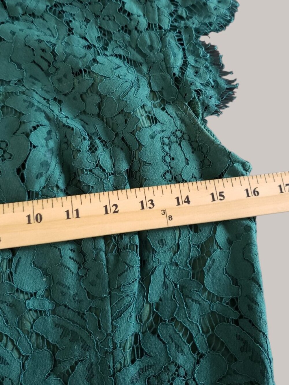 Merokeety Womens Lace Sheath Midi Dress Scalloped Hem Emerald Green Small - Picture 6 of 15